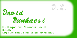 david munkacsi business card